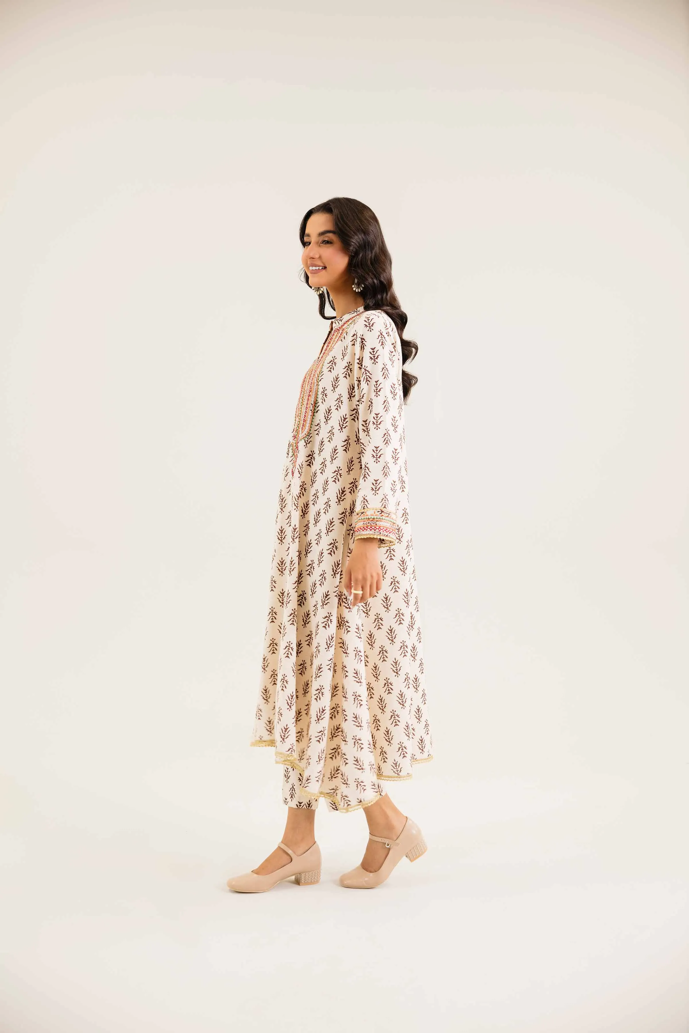 2 Piece - Printed Embroidered Suit - PW24-240