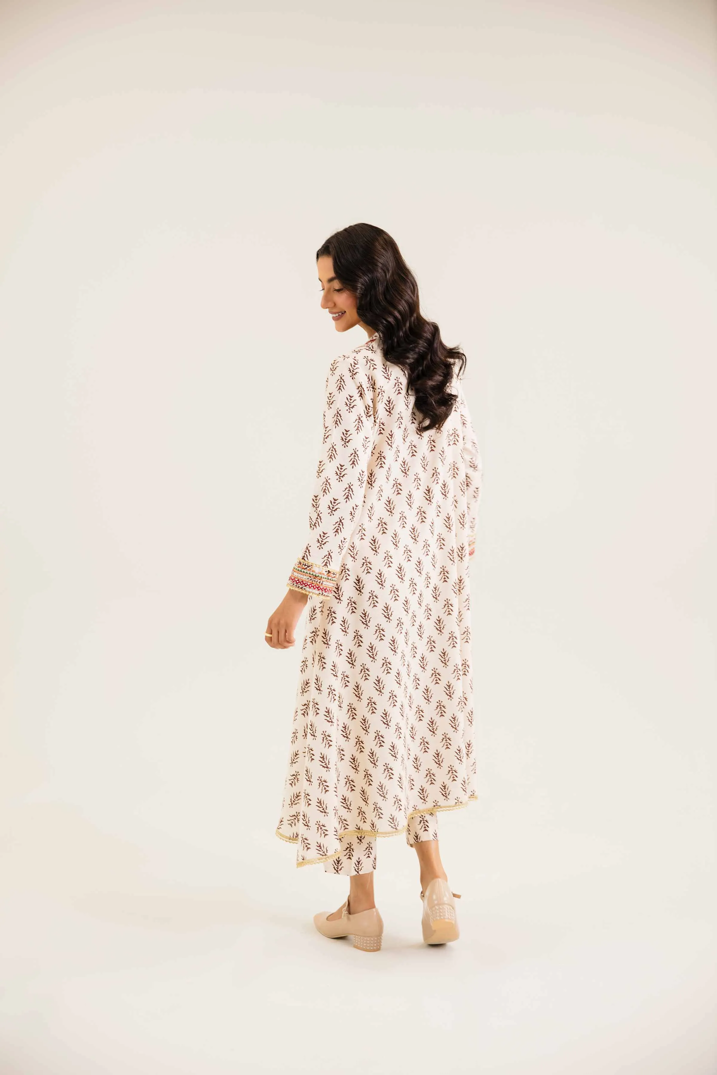 2 Piece - Printed Embroidered Suit - PW24-240