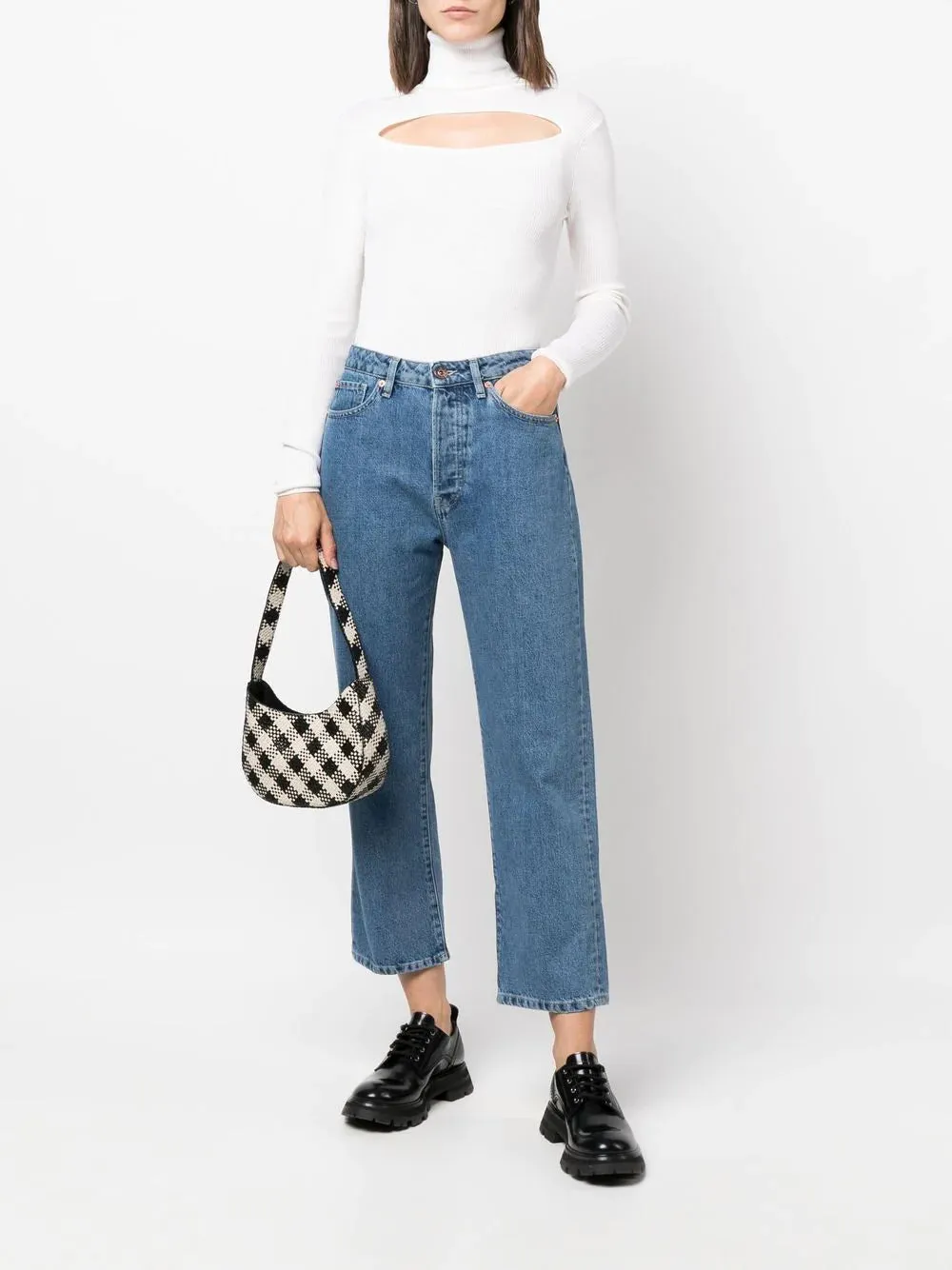 3x1 Denim Sabina Girlfriend in Classic Blue Denim