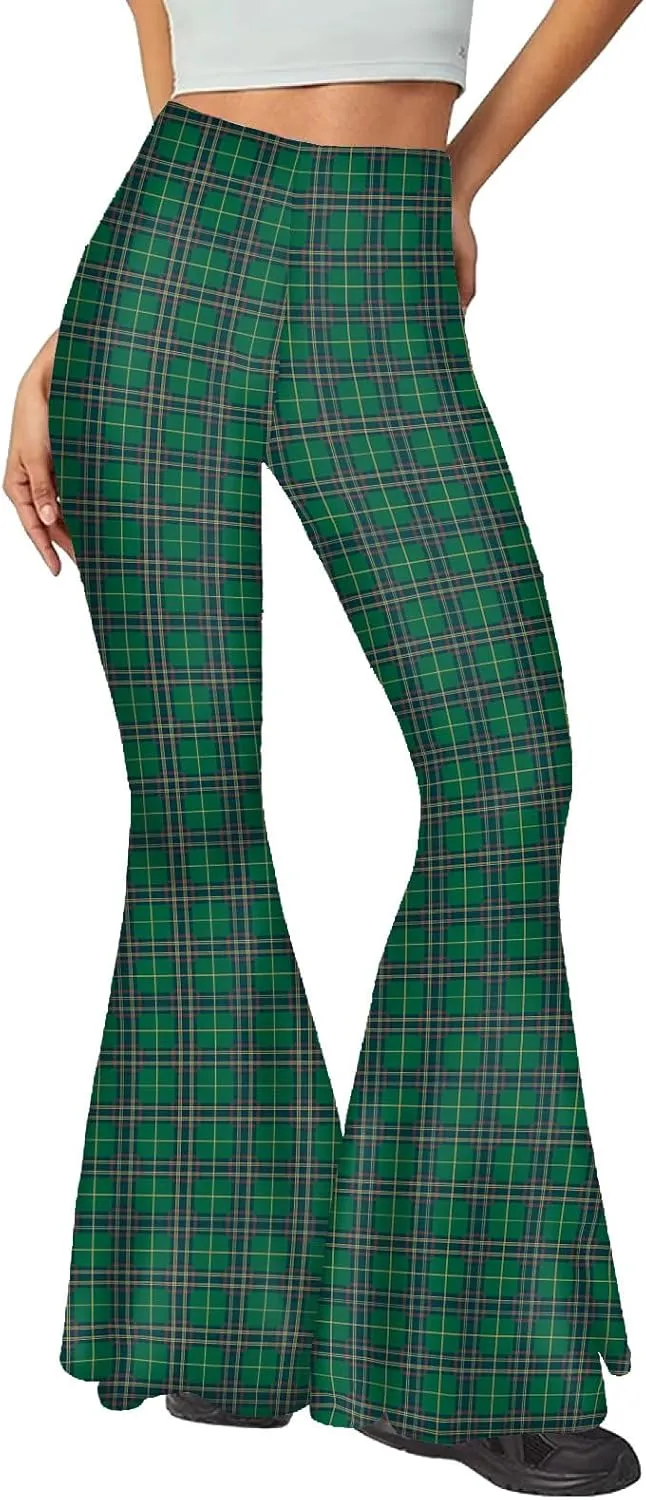 Awoscut Women's High Waist Flare Pants Ethnic Style Floral Print Y2k Pants Slim Trousers Spring Summer Casual Bottoms