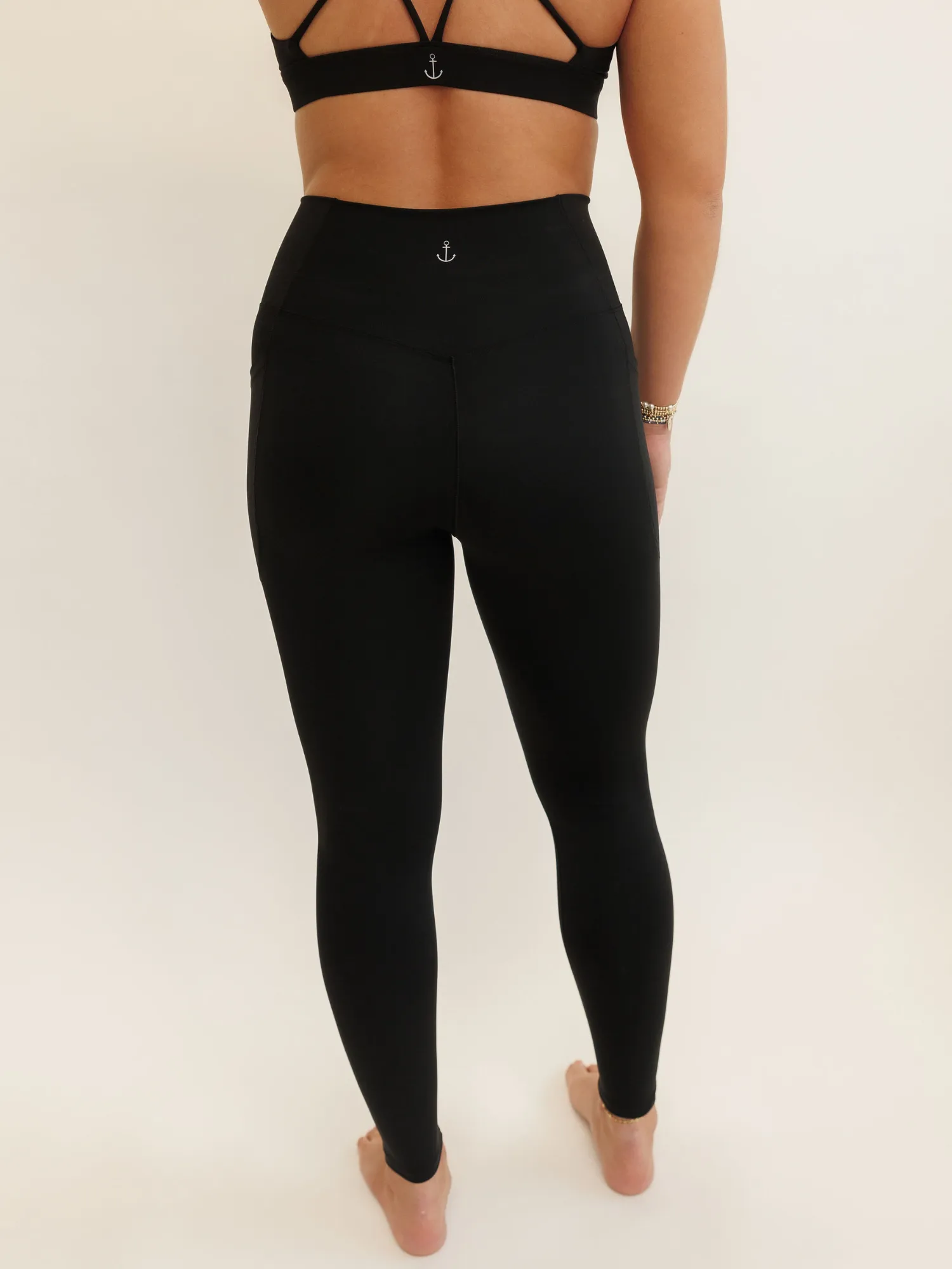 Black "Sloan" Wrap Waist High Rise Pocket Leggings