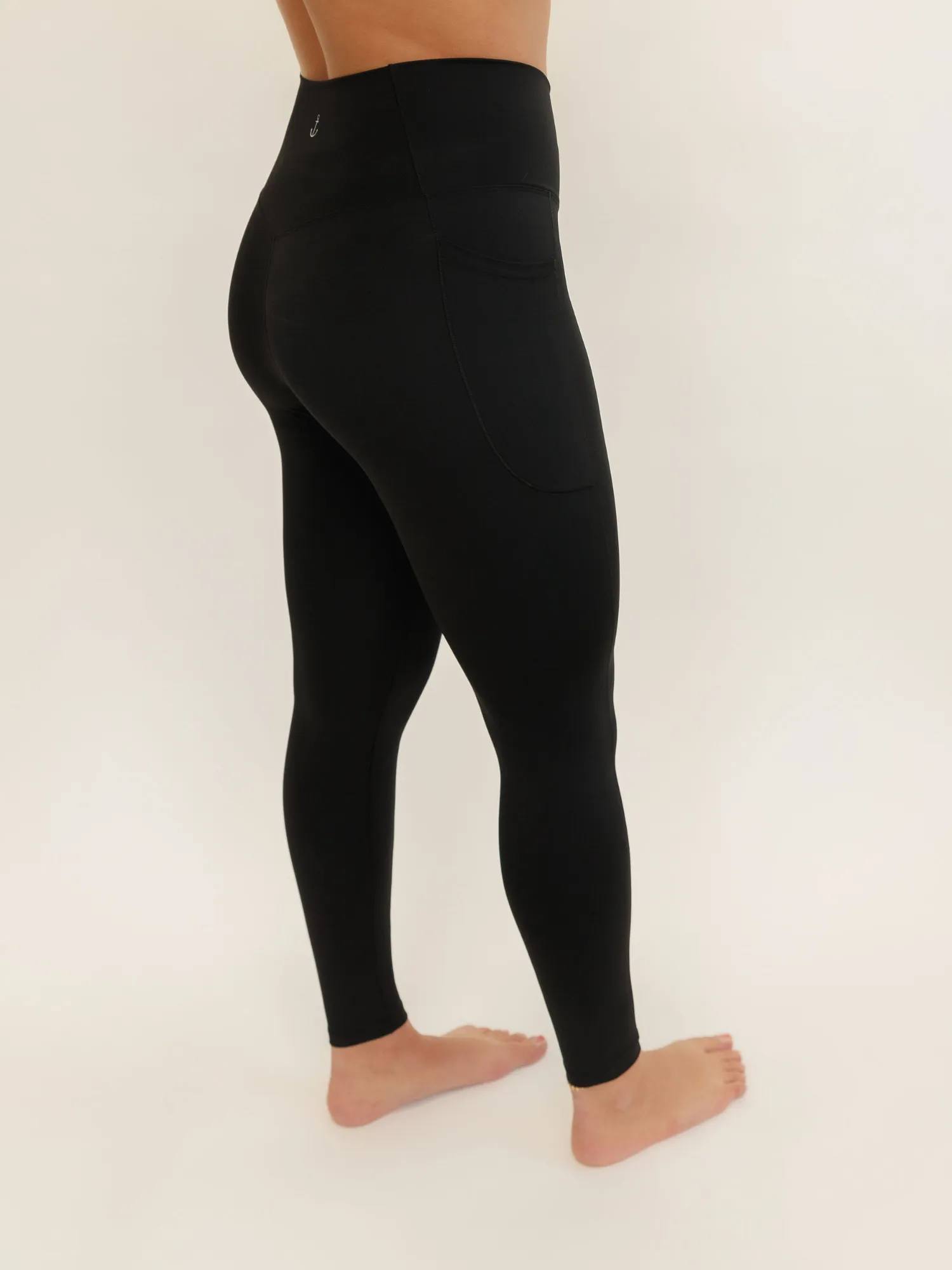 Black "Sloan" Wrap Waist High Rise Pocket Leggings