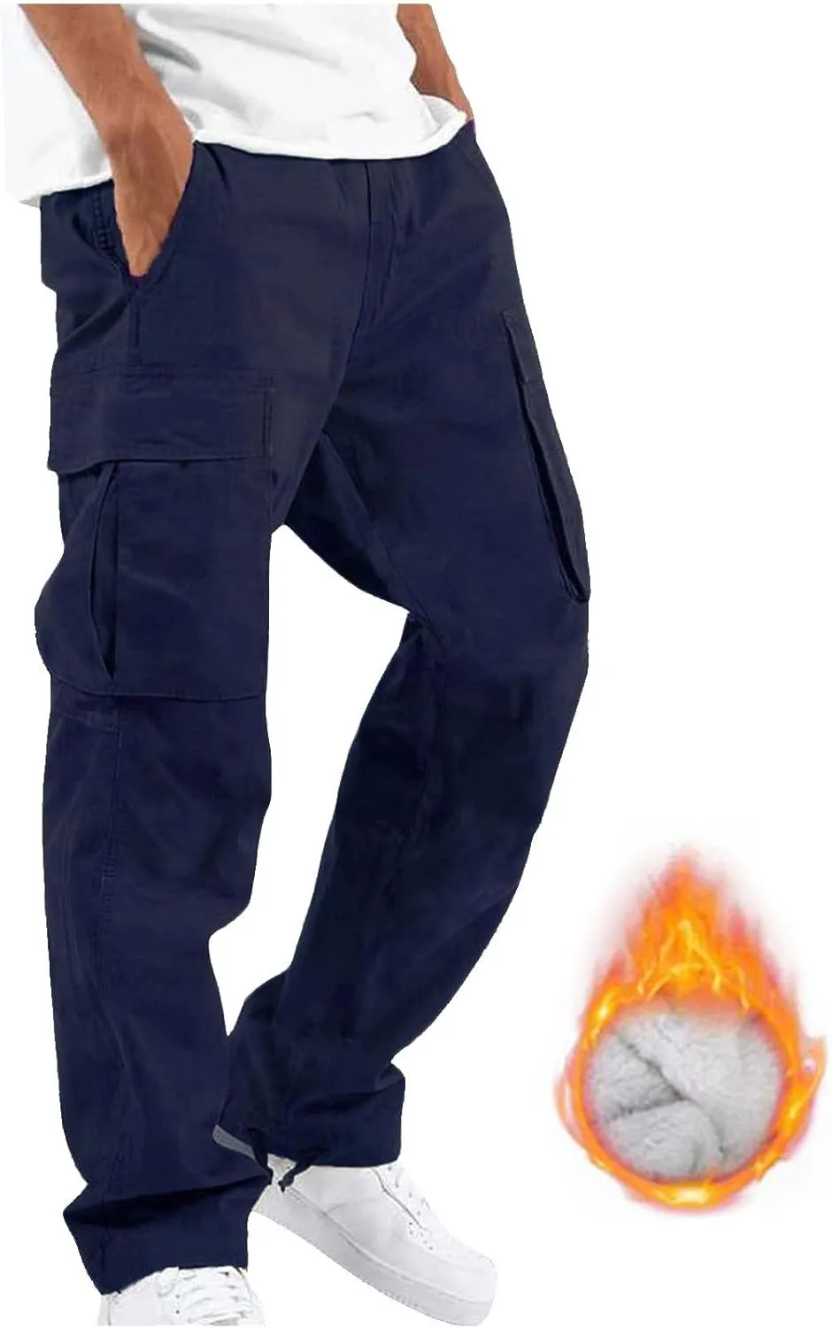 Cargo Sweatpants for Men Tapered Stretch Twill Drawstring Athletic Joggers Sweatpants with 6 Pockets Men's Sweatpants