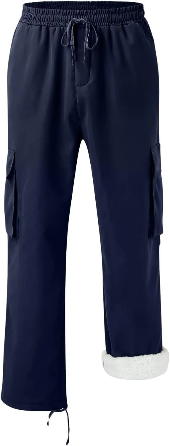 Cargo Sweatpants for Men Tapered Stretch Twill Drawstring Athletic Joggers Sweatpants with 6 Pockets Men's Sweatpants