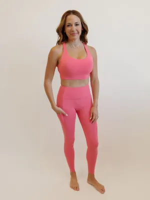 Cherry Blossom Pink "Lena" High Rise Pocket Leggings