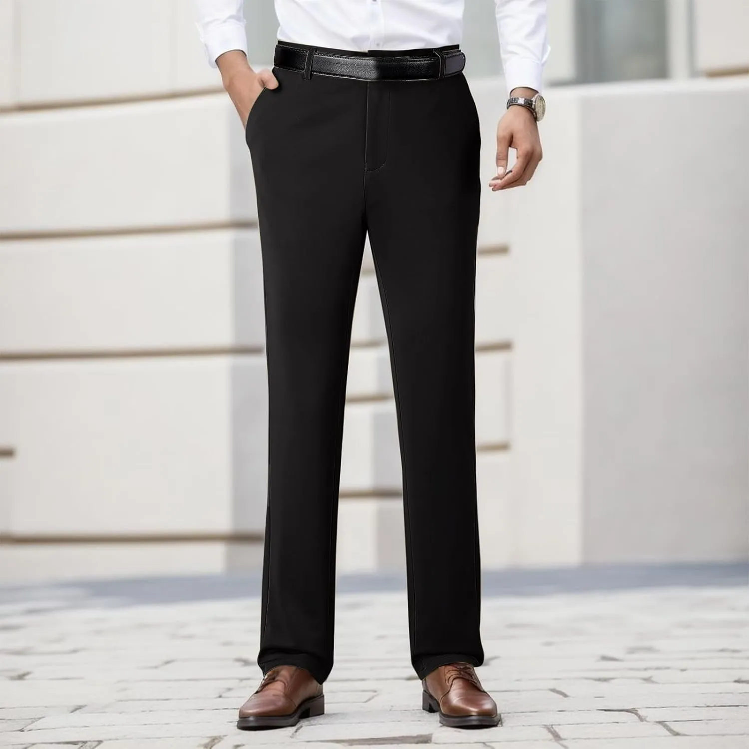 Dress Pants for Men's,Fashion Print Slim Fit Business Work Suit Pants Straight Leg Slacks Suit Trousers