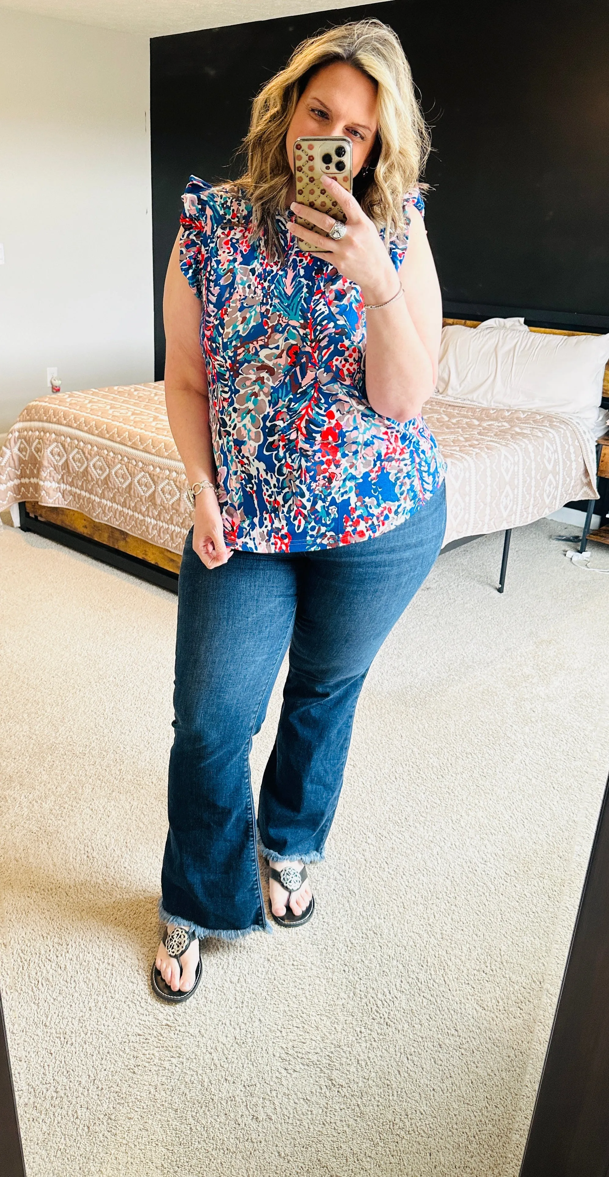 Floral Boho Babydoll Top