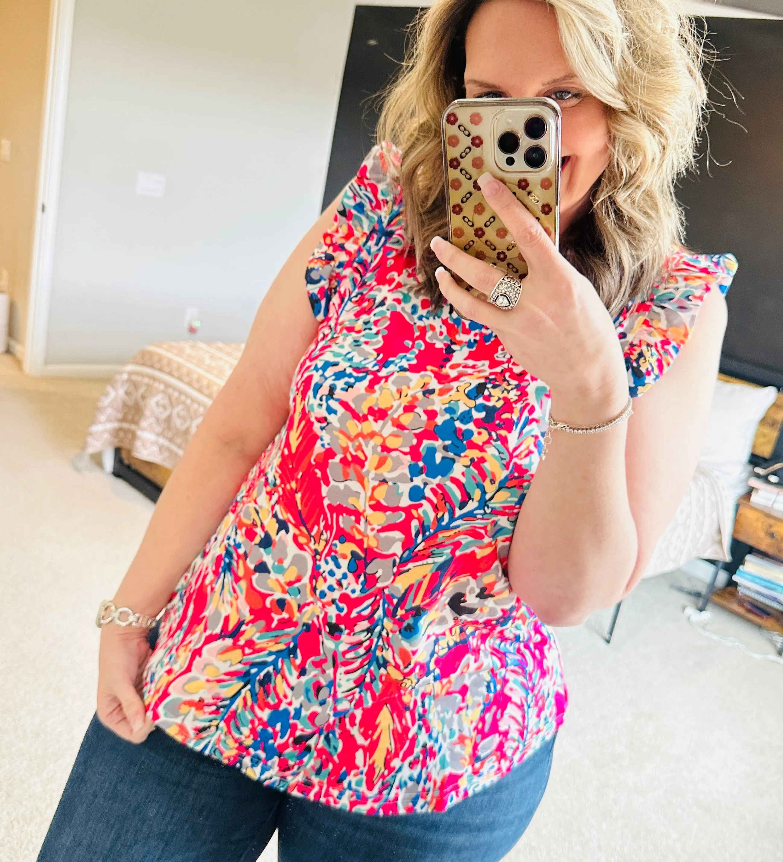 Floral Boho Babydoll Top