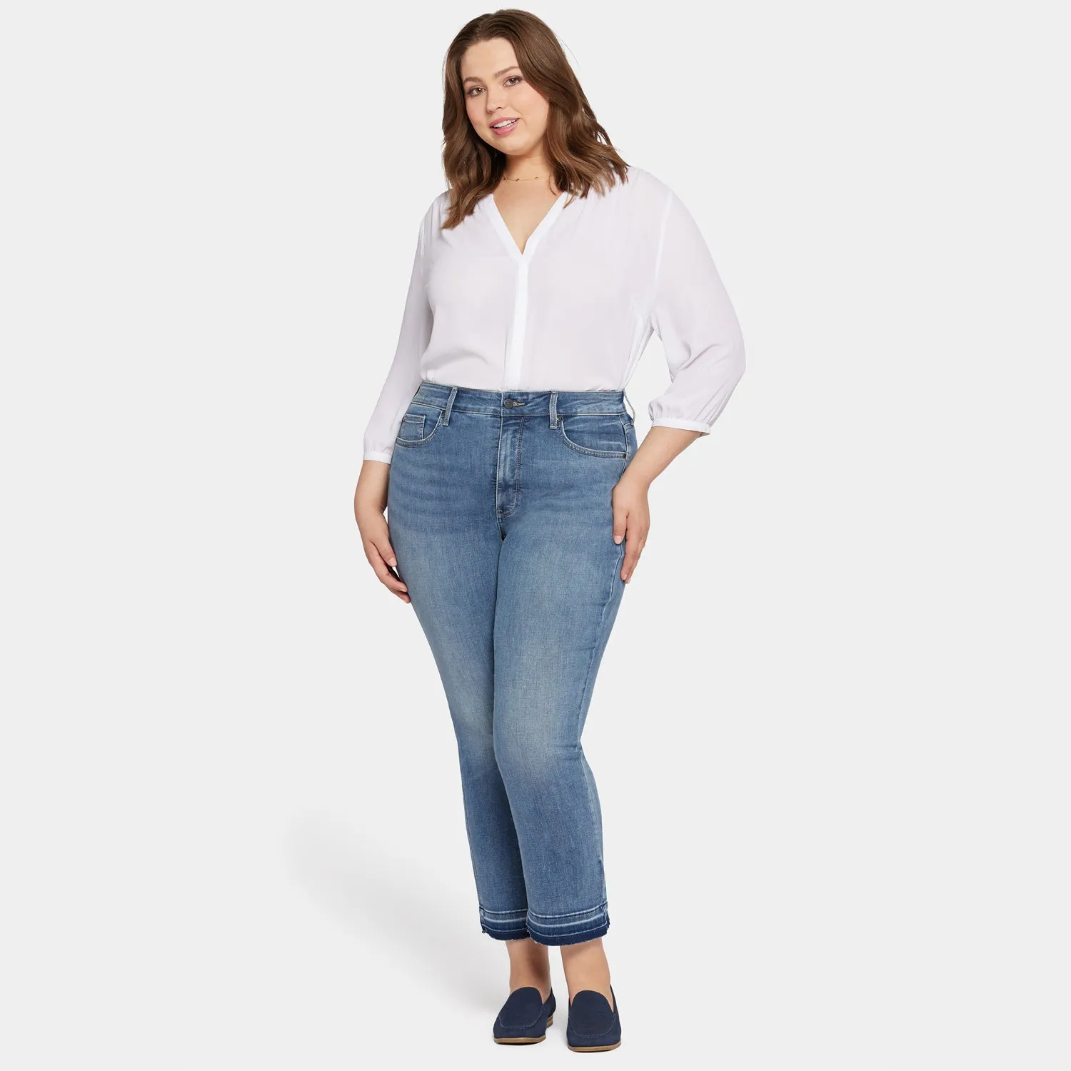 Marilyn Straight Ankle Jeans In Petite Plus Size - Fantasy