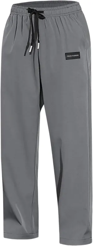 Mens Casual Joggers Pants Cotton Elastic Waist Drawstring Chino Cargo Pants Hiking Outdoor Track Sweatpants