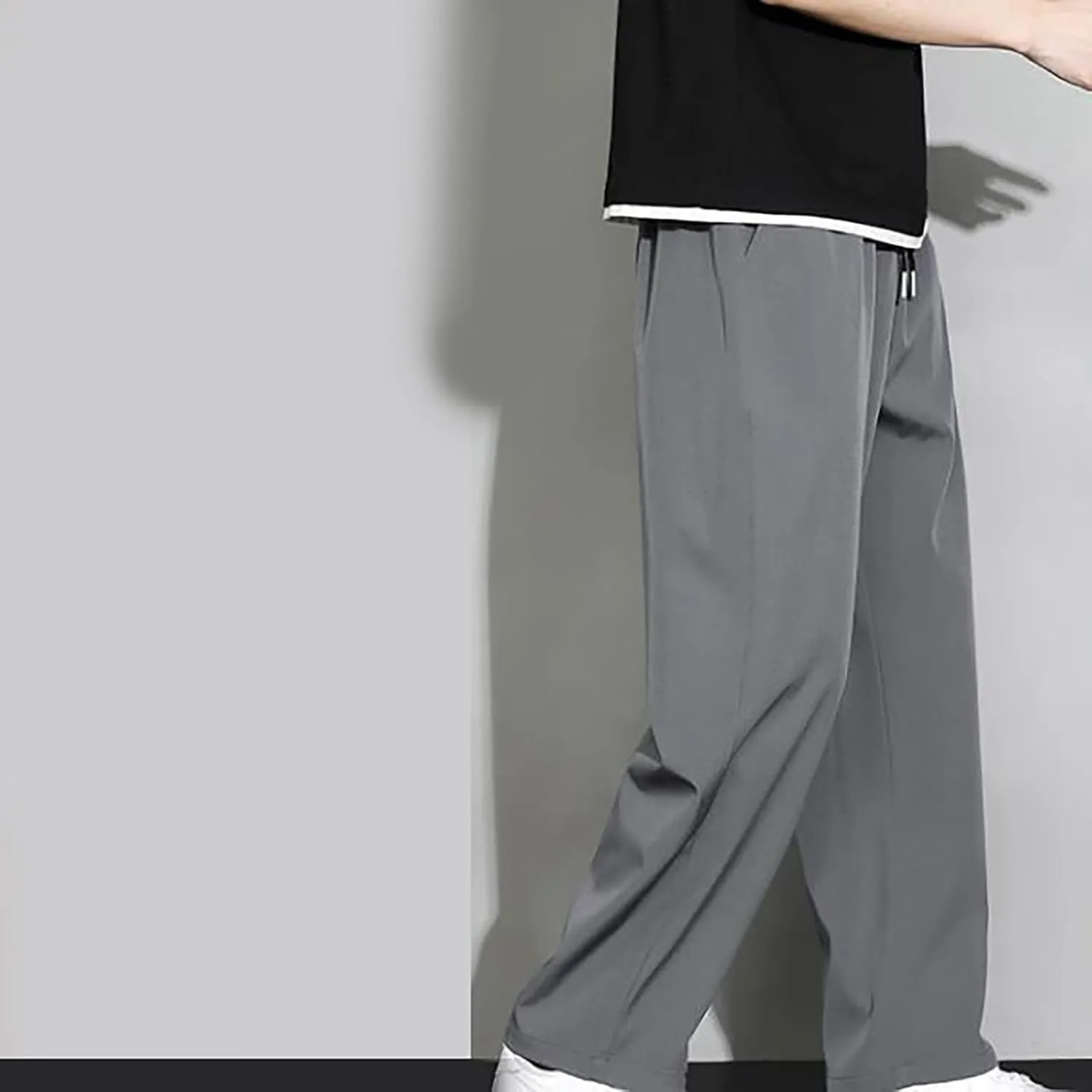 Mens Casual Joggers Pants Cotton Elastic Waist Drawstring Chino Cargo Pants Hiking Outdoor Track Sweatpants