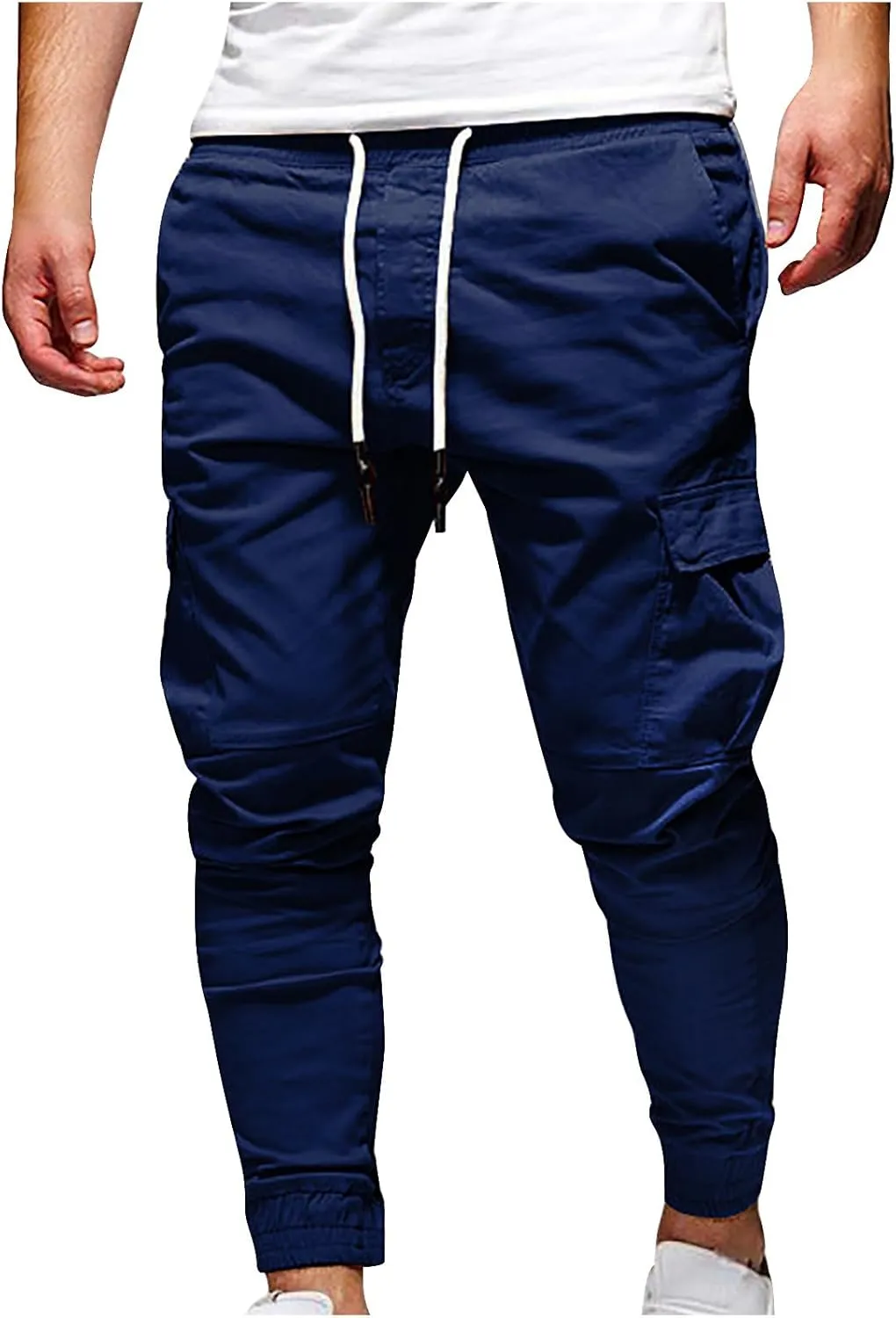 Mens Casual Joggers Pants Slim Fit Stretch Drawstring Cargo Pants Hiking Outdoor Track Jogging Sweatpants