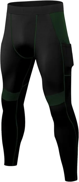 Men's Compression Pants High Stretch Quick Dry Waistband Slim Athletic Leggings Gym Running Workout Daily Base Layer