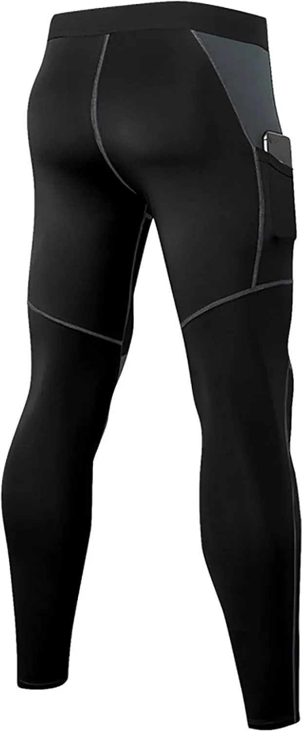 Men's Compression Pants High Stretch Quick Dry Waistband Slim Athletic Leggings Gym Running Workout Daily Base Layer