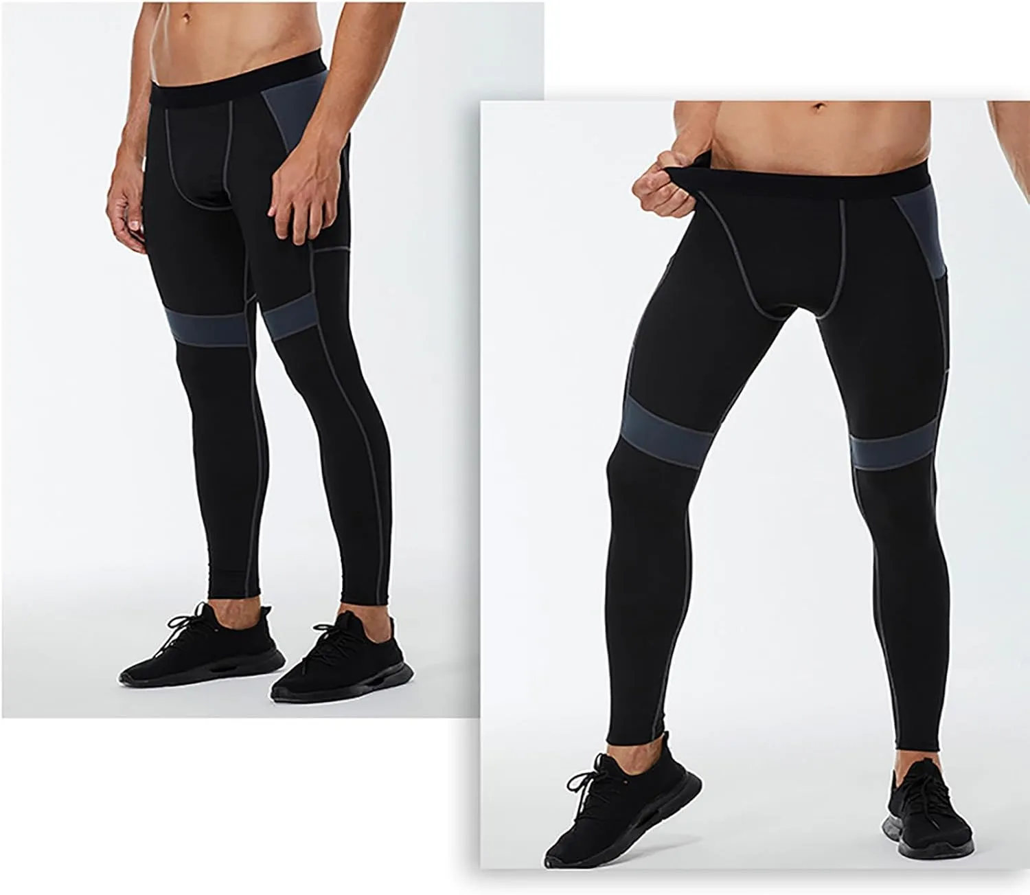 Men's Compression Pants High Stretch Quick Dry Waistband Slim Athletic Leggings Gym Running Workout Daily Base Layer