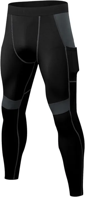Men's Compression Pants High Stretch Quick Dry Waistband Slim Athletic Leggings Gym Running Workout Daily Base Layer