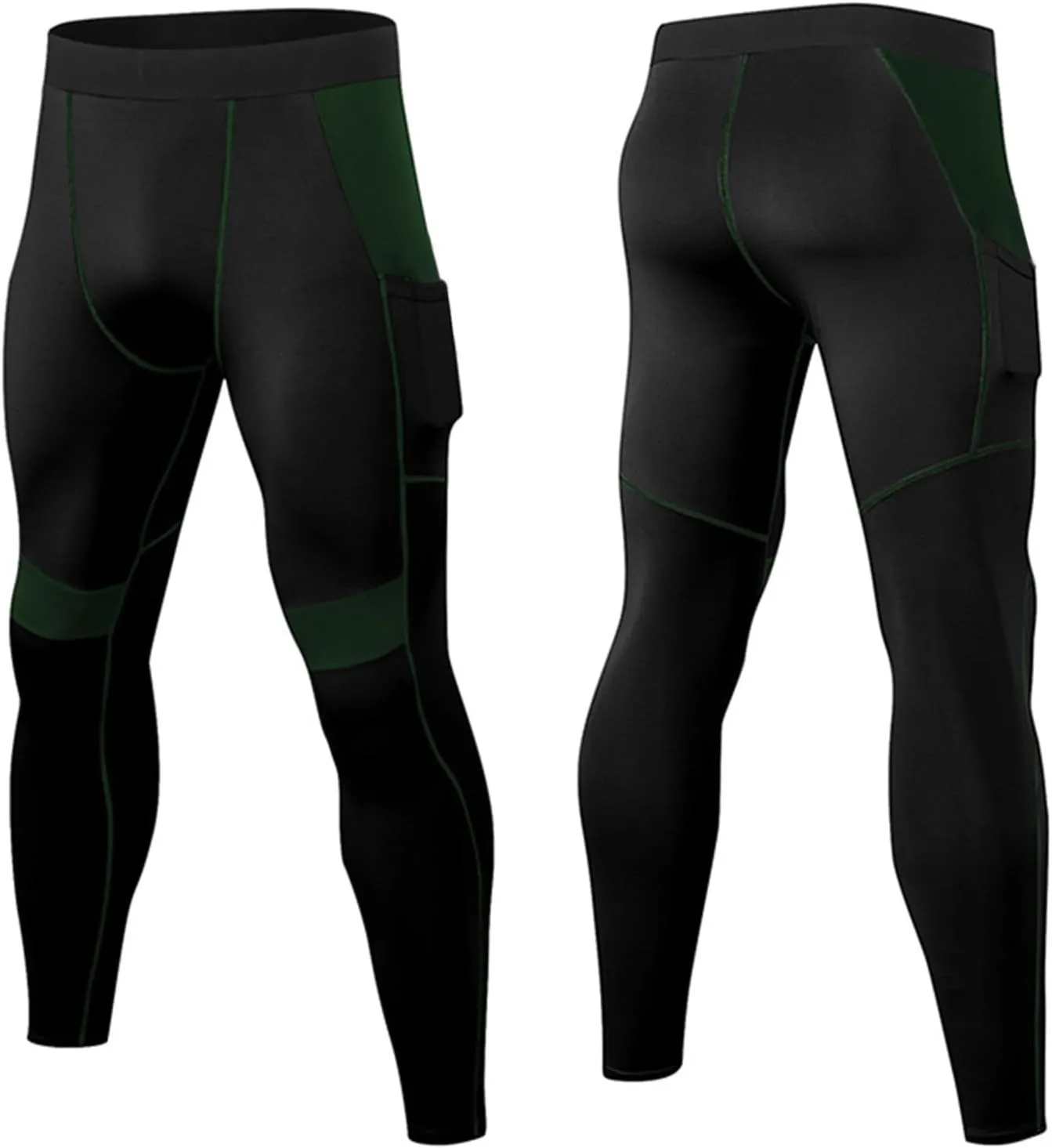 Men's Compression Pants High Stretch Quick Dry Waistband Slim Athletic Leggings Gym Running Workout Daily Base Layer