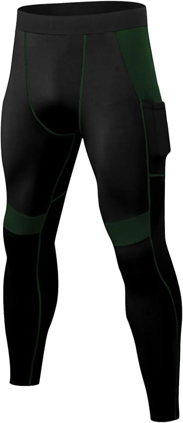 Men's Compression Pants High Stretch Quick Dry Waistband Slim Athletic Leggings Gym Running Workout Daily Base Layer