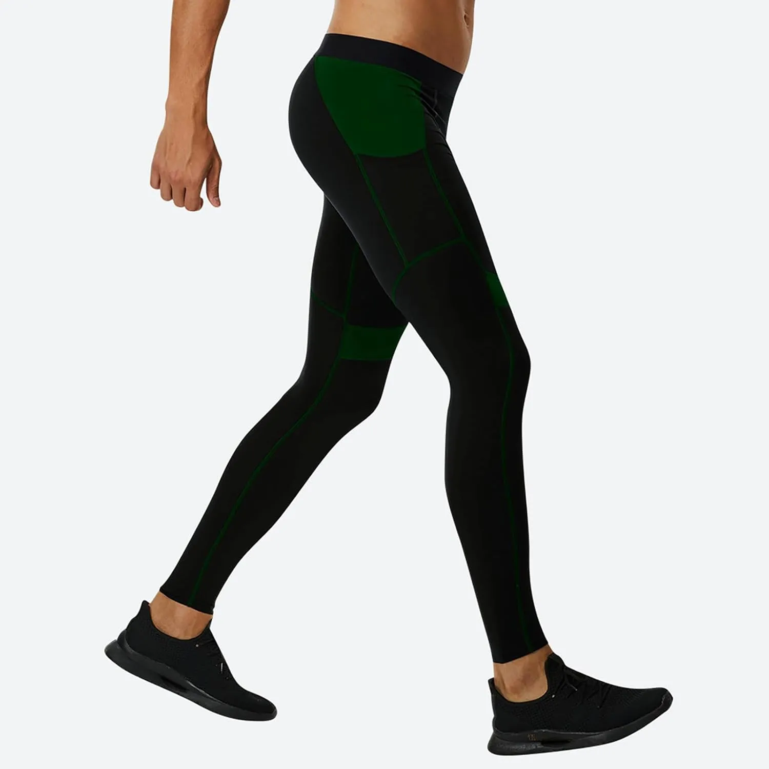 Men's Compression Pants High Stretch Quick Dry Waistband Slim Athletic Leggings Gym Running Workout Daily Base Layer