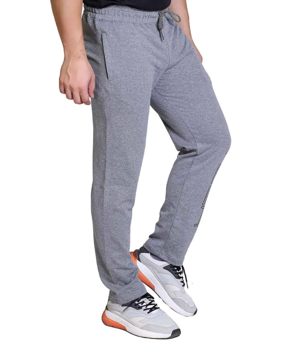 Men's Dark Grey Printed Track Pant