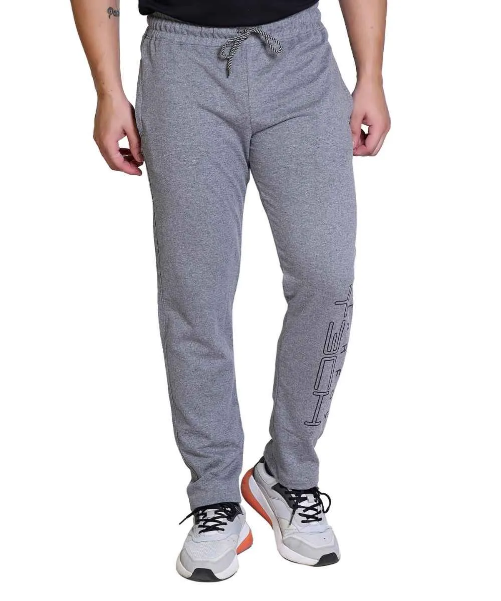 Men's Dark Grey Printed Track Pant