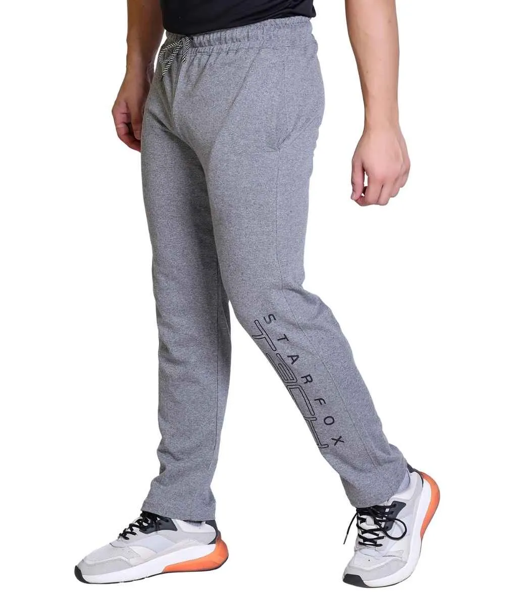 Men's Dark Grey Printed Track Pant