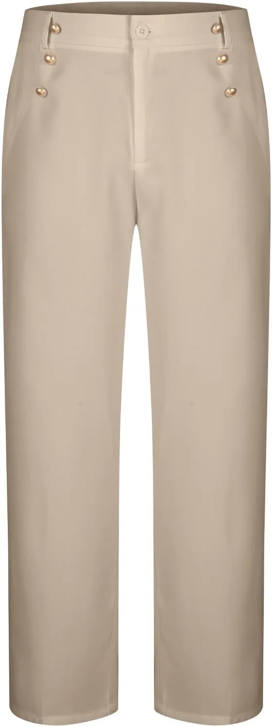 Mens Pleated Suit Dress Pants Casual Business Formal Pant Loose Fit Wrinkle Free Expandable Waist Trouser with Pocket