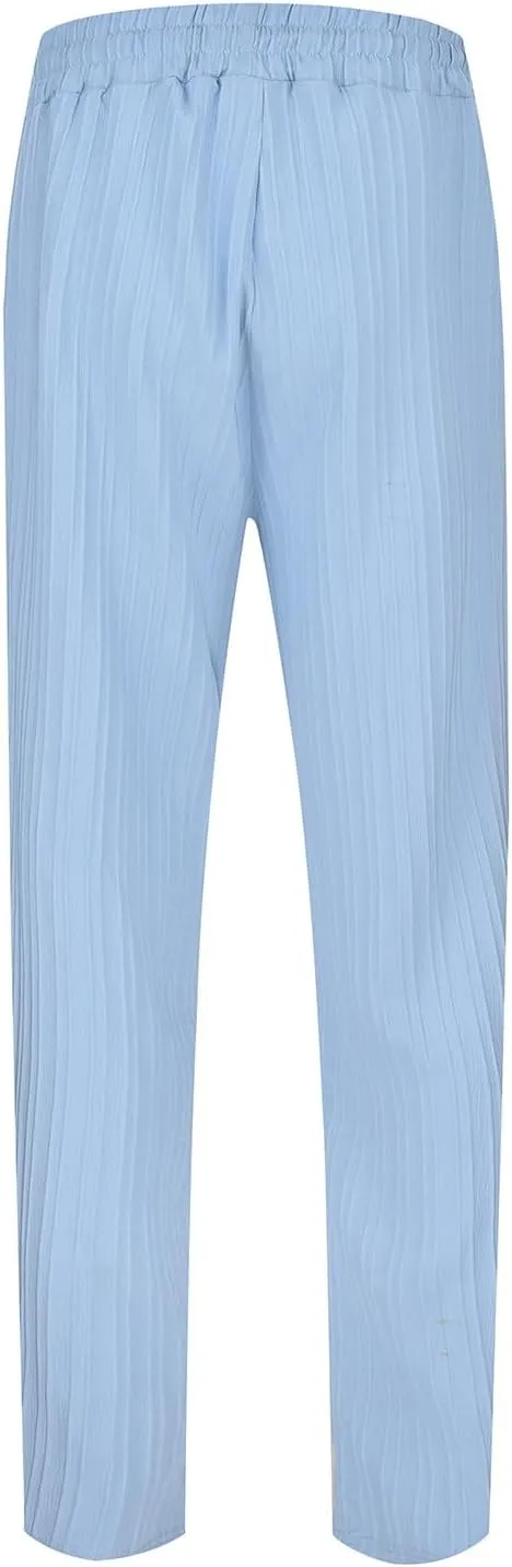 Men's Stripe Harem Pants 2024 Summer Elastic Waist Lounge Beach Trousers Lightweight Casual Hippie Pants with Pockets