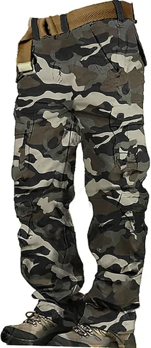 Military Tactical Pants for Men Straight Leg Army Combat Camo Multi Pockets Cargo Pants Camouflage Hunting Work Pants