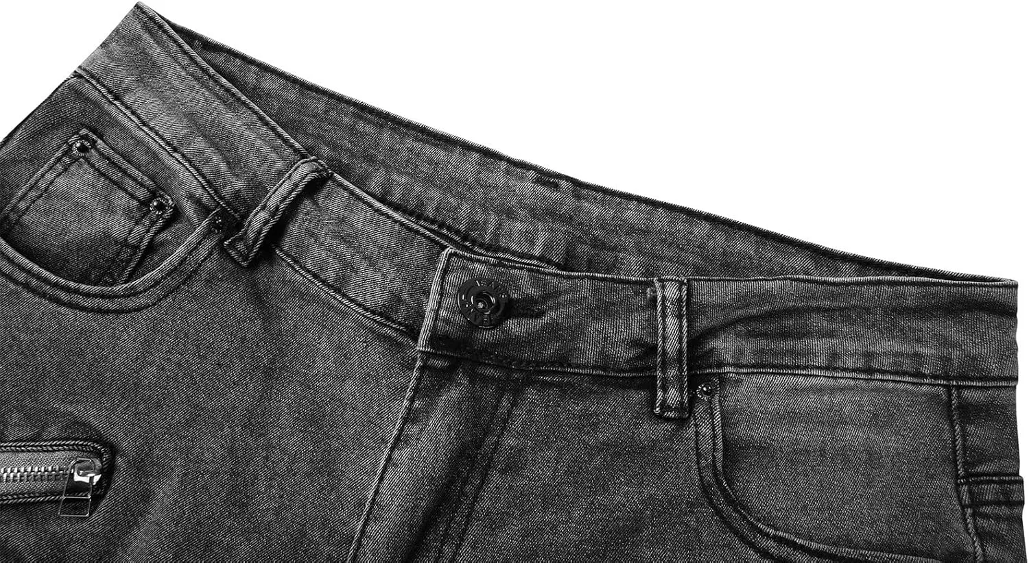 Muscularfit Men's Pants Casual Slim Fit Distressed Straight Legs Fashion Solid Jeans with Broken Hole Trendy Clothes 2023