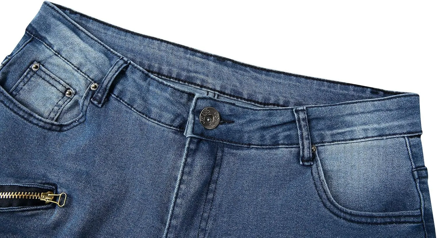 Muscularfit Men's Pants Casual Slim Fit Distressed Straight Legs Fashion Solid Jeans with Broken Hole Trendy Clothes 2023