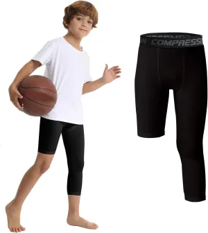 OEBLD Single Leg 3/4 Compression Tights, Unisex Sports Compression Pants, Basketball Leg Sleeves