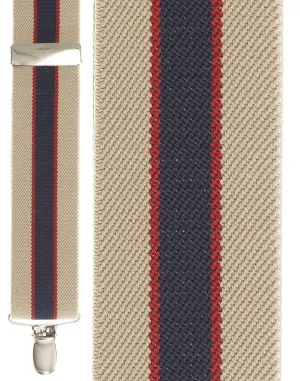 "Khaki Bostonian Stripe" Suspenders