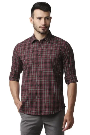 Slim Fit Cotton Checks Shirt