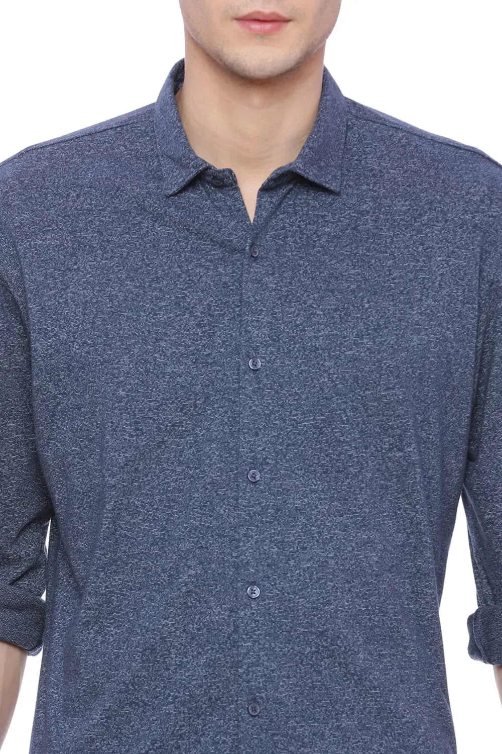 Slim Fit Long Sleeve Knit Shirt