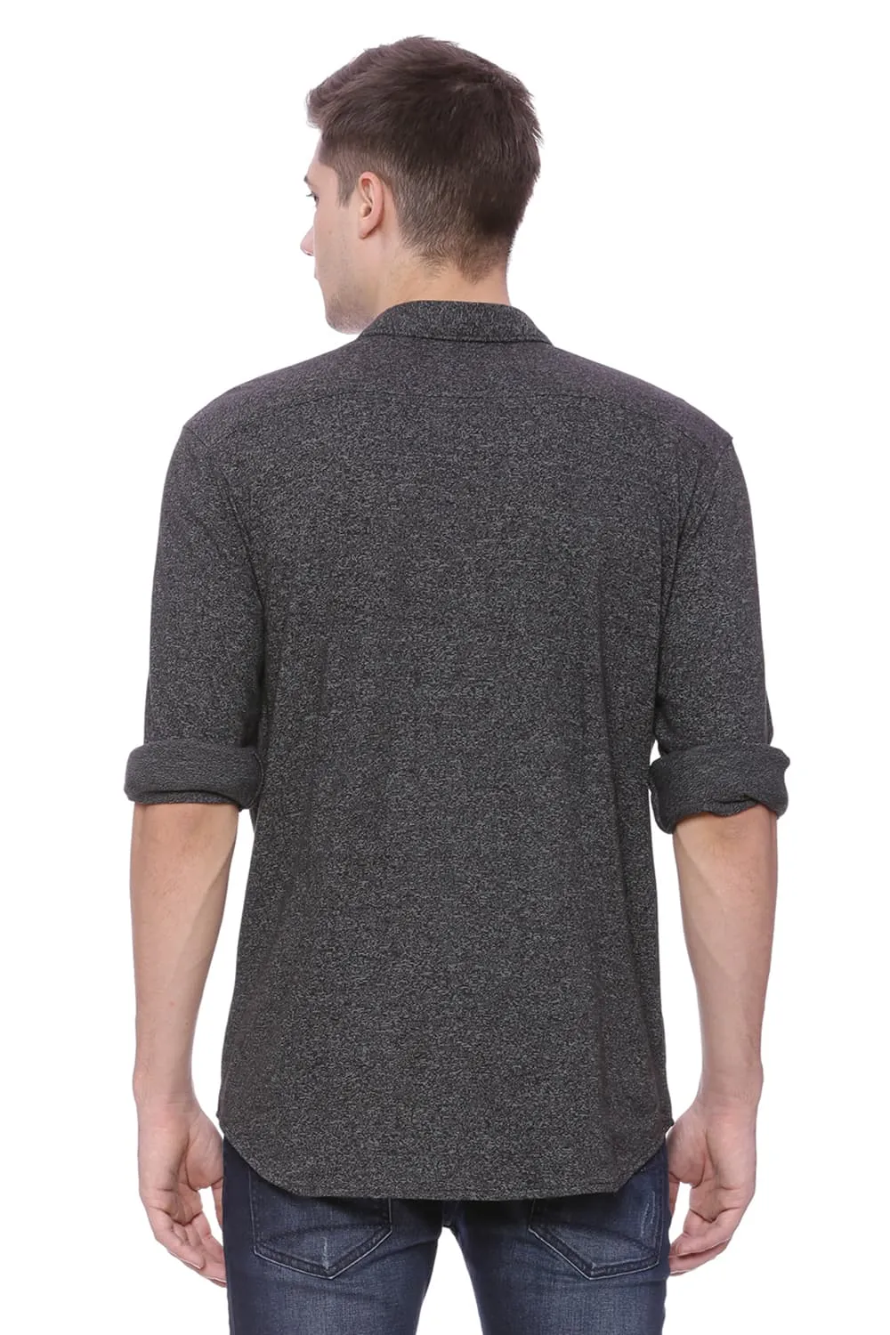 Slim Fit Long Sleeve Knit Shirt