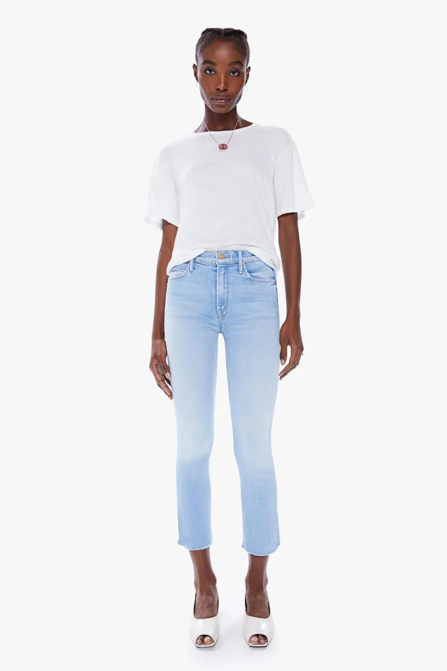 The Mid Rise Dazzler Crop Fray Sun Kissed