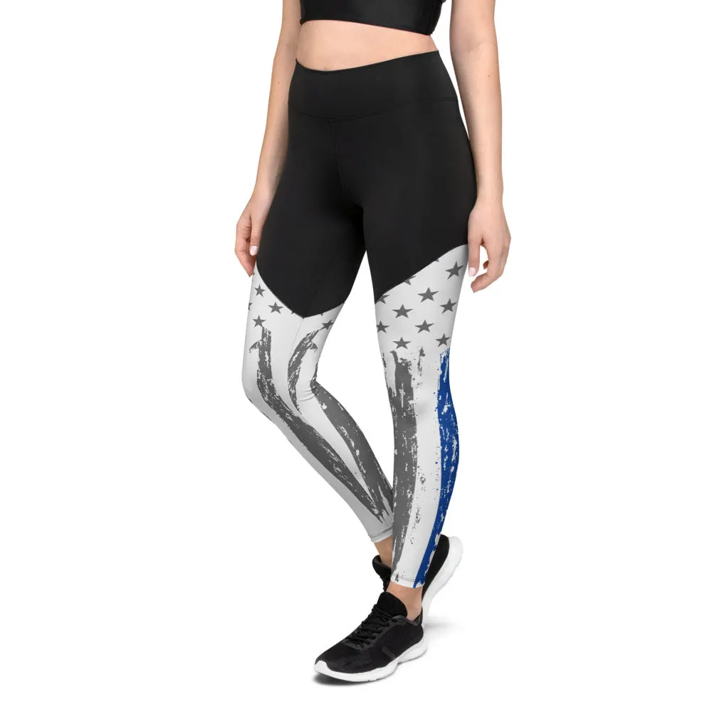 Thin Blue Line Sports Leggings
