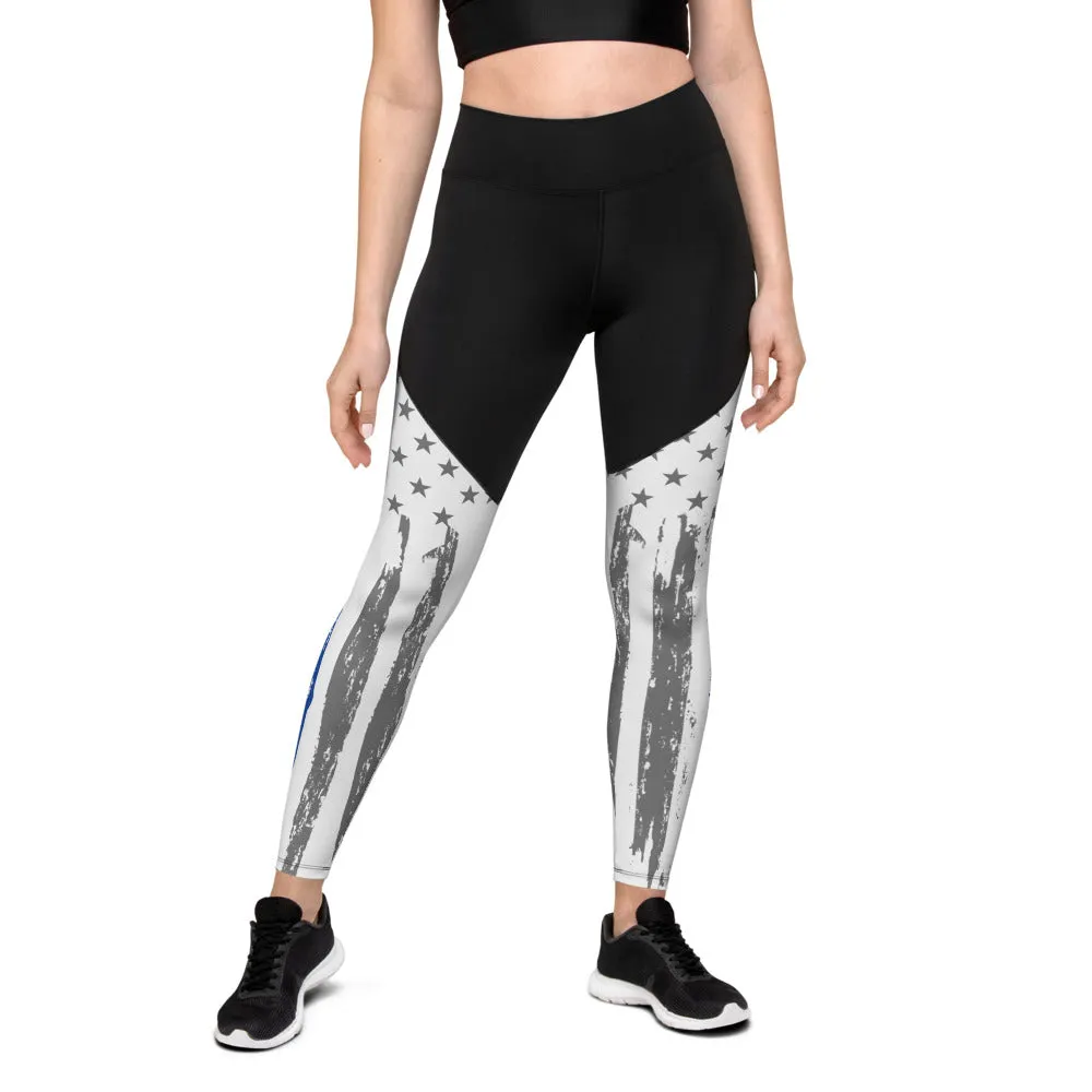 Thin Blue Line Sports Leggings