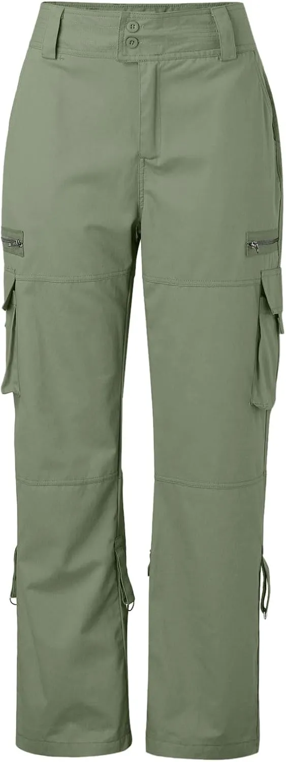 Wide Leg Pants for Women Winter Compression Travel Pants with Pockets Elastic Waist Flare Leggings