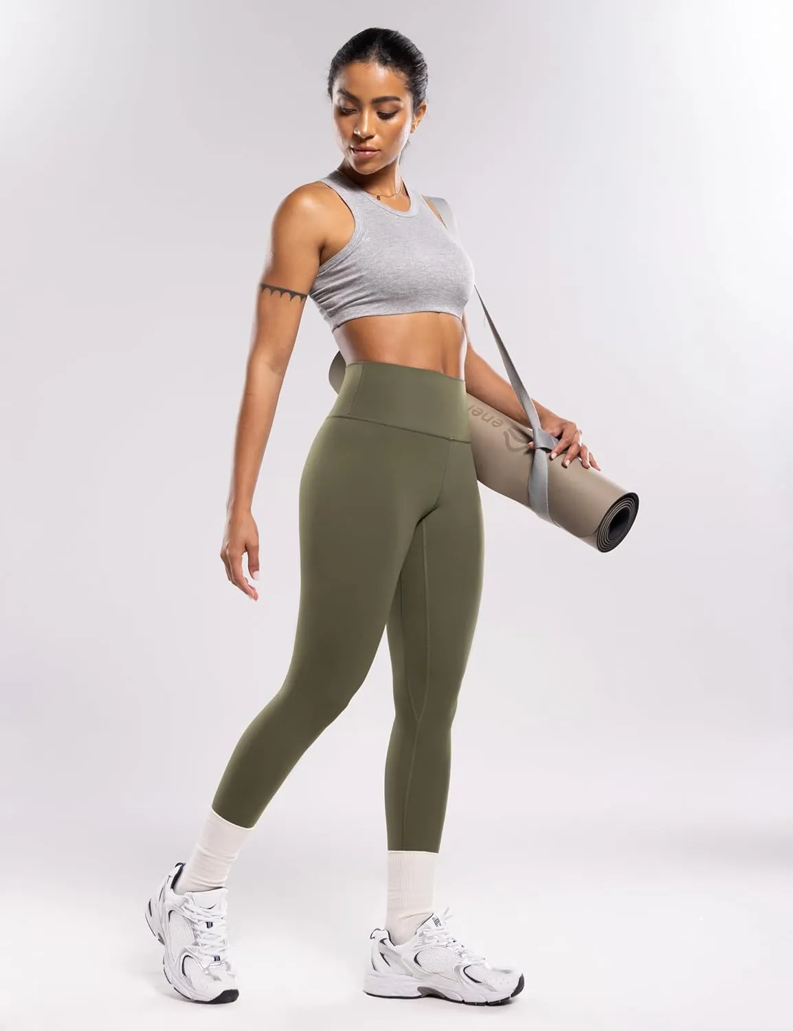 Workout Leggings for Women Yoga Pants 7/8 High Waisted Athletic Tights Silky Feeling Soft 25" Gym Activewear Lounge